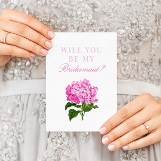 Pink Hydrangea Serez-Vous Ma Carte De Femme D'Accu