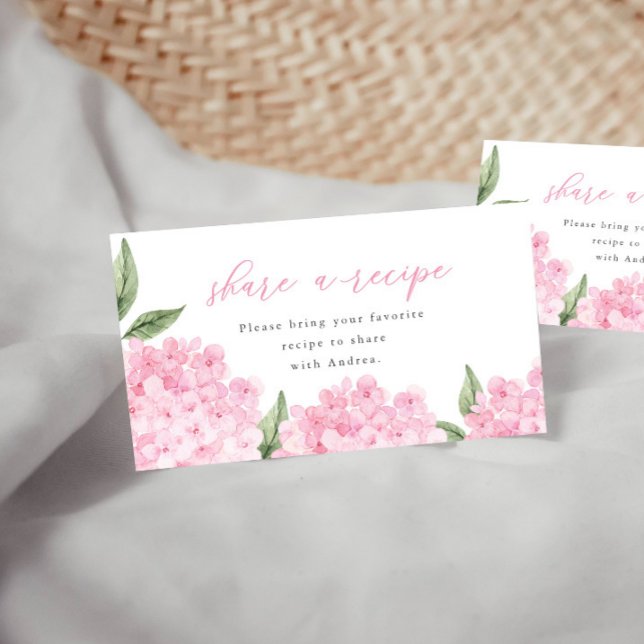Pink Hydrangea Share a Recipe Insert Card (Creator Uploaded)
