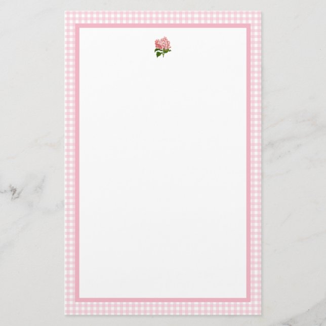 Pink Hydrangea Stationery (Front)