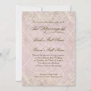 Pink Hydrangea Swirl - Wedding Invitation