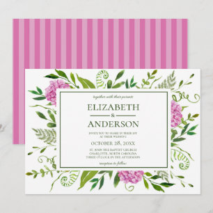 Pink Hydrangea Wedding Invitation