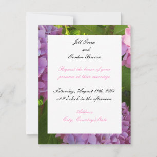Pink Hydrangea Wedding Invitation
