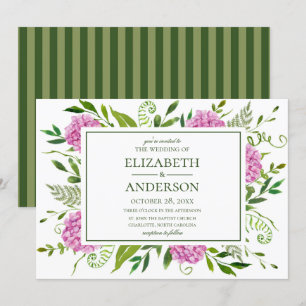 Pink Hydrangea Wedding Invitation