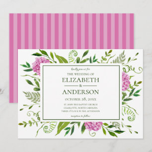 Pink Hydrangea Wedding Invitation