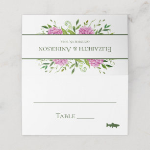 Pink Hydrangea Wedding Place Card
