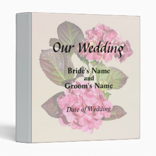 Pink Hydrangea With Leaves Wedding Products Binder