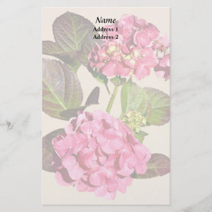 Pink Hydrangea With Leaves Wedding Products Stationery