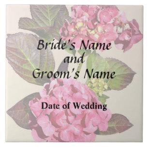 Pink Hydrangea With Leaves Wedding Products Tile