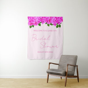 Pink Hydrangeas Bridal Shower Tapestry
