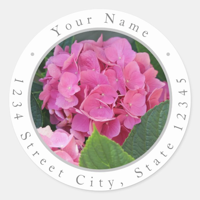 Pink Hydrangeas Classic Labels (Front)