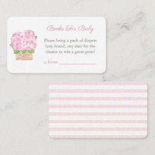 Pink Hydrangeas Girl Baby Shower Diaper Raffle Enclosure Card