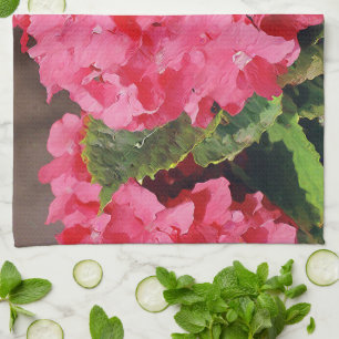 Pink Hydrangeas Kitchen Towel