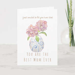 pink hydrangeas Mother's Day greeting card