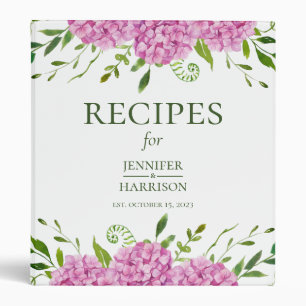 Pink Hydrangeas Recipe Binder
