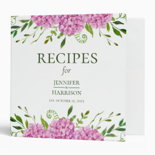 Pink Hydrangeas Recipe Binder
