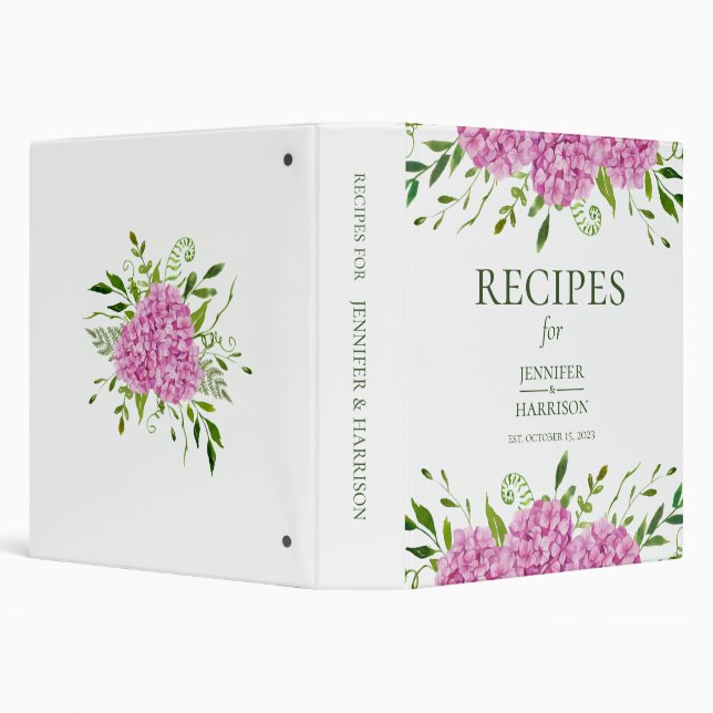 Pink Hydrangeas Recipe Binder (Background)