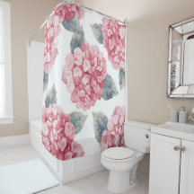 Pink Hydrangeas Watercolor Floral Blooms Painting