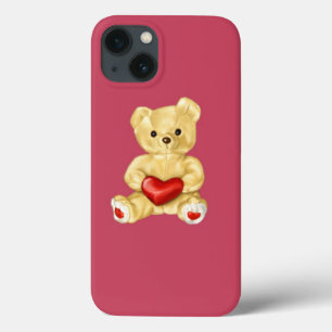 Pink Hypnotizing Cute Teddy Bear Protective iPhone 13 Case