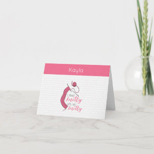 Pink I Feel Knitty, Oh So Knitty Note Card