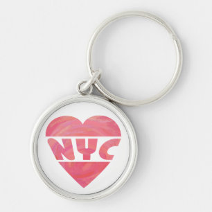 Pink I Heart NYC Keychain
