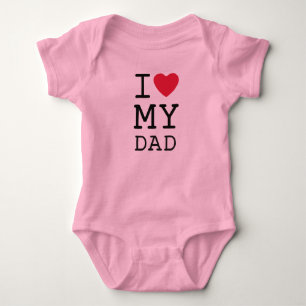 Pink I Love My Dad by Mini Brothers Baby Bodysuit