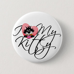 Pink I Love My Kitty Tshirts and Gifts 2 Inch Round Button