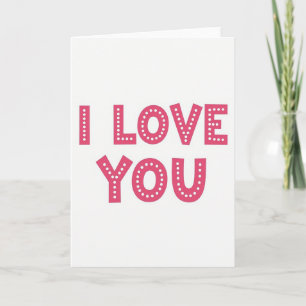 Pink I Love You Polka Dot Card