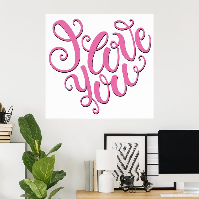 Pink I Love You Poster (Creator Uploaded)