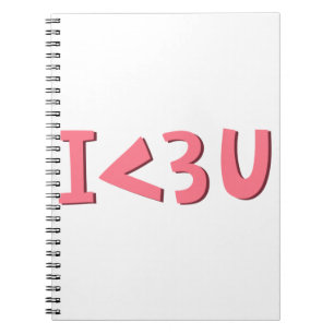 Pink I love you typography design element Notebook