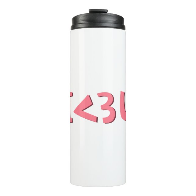 Pink I love you typography design element Thermal Tumbler (Front)
