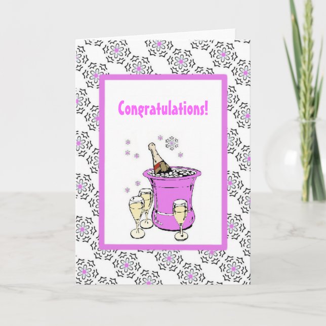 Pink Ice Bucket with Champagne Card (Front)