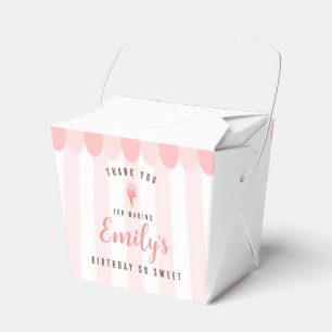 Pink Ice Cream Birthday Party Favour Box
