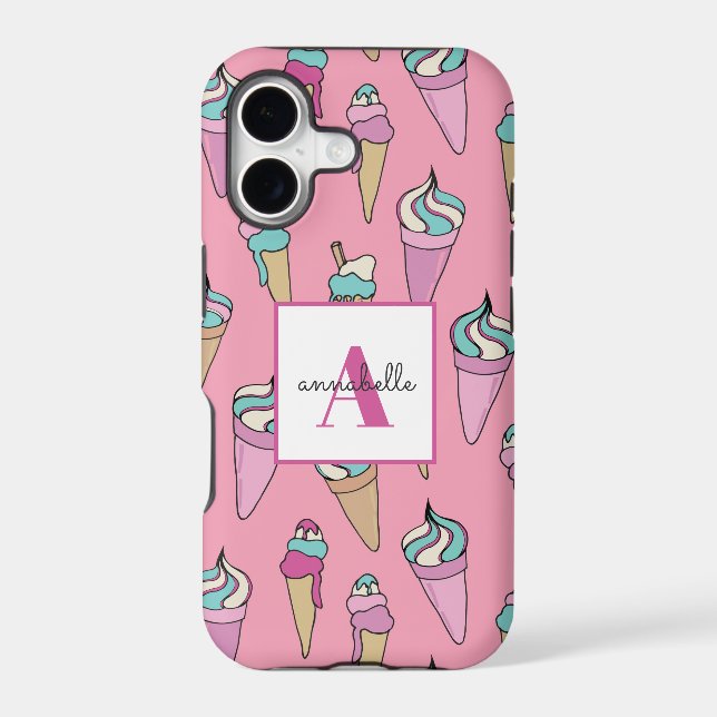 Pink Ice Cream Cone summer pattern (Back)