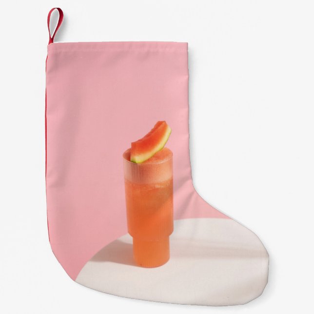 Pink ice cream on cone small christmas stocking (Front)