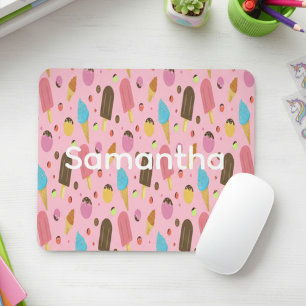Pink Ice Cream Pattern Custom Mouse Pad