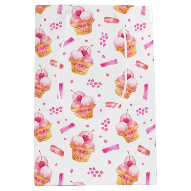 Pink Ice Cream Sundar Cadeau sac (Devant)