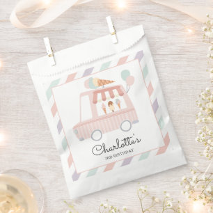 Pink Ice Cream Truck Birthday Party Decorations Favour Bag