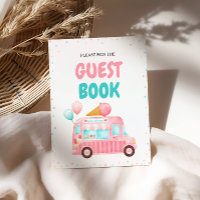 Pink Ice Cream Truck Guest Book