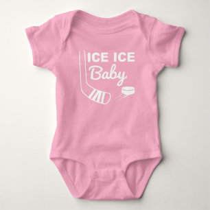 Pink Ice Ice Baby Girl Hockey Baby Bodysuit