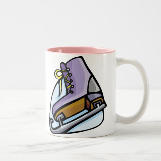 Pink Ice Skate Two-Tone Coffee Mug (Right)