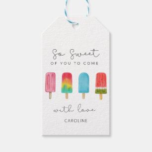 Pink Icepop Personalized Kids Birthday Gift Tags