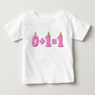 Pink Icing First Birthday Candle for Baby T-Shirt