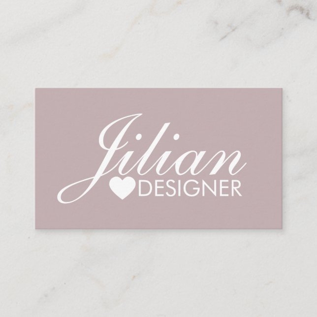 Pink Icon Heart White Salon Makeup Business Card (Front)