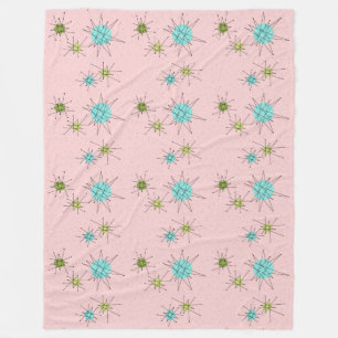 Pink Iconic Atomic Starbursts Fleece Blanket