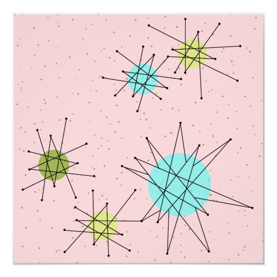 Pink Iconic Atomic Starbursts Invitations