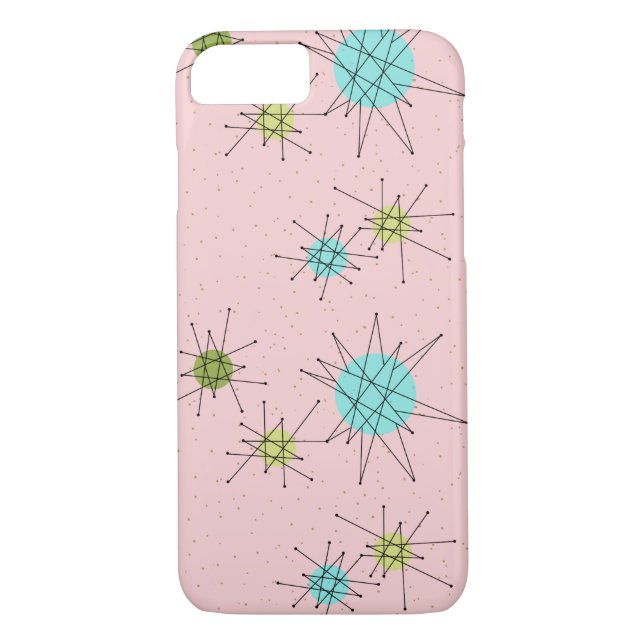 Pink Iconic Atomic Starbursts iPhone / iPad Case (Back)