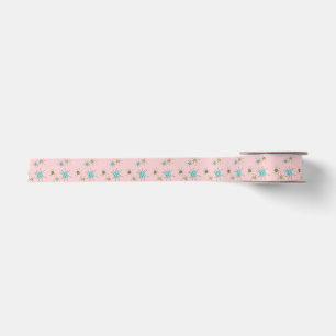 Pink Iconic Atomic Starbursts Ribbon Satin Ribbon