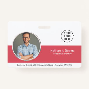 Pink ID   Employee Photo ID Company Security Badge