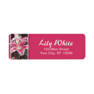 Pink Iily Return Address Label