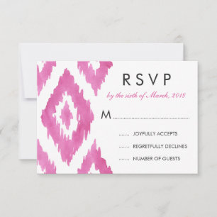 Pink Ikat RSVP Card